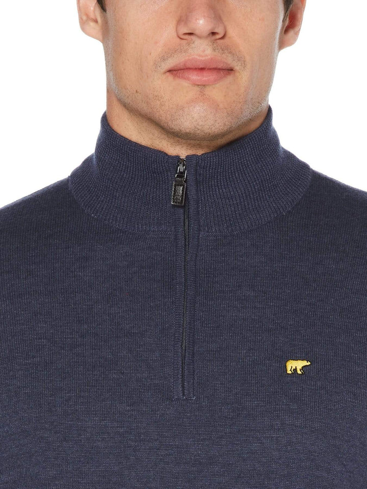 Men's Stripe Inner Collar Quarter-Zip Golf Sweater