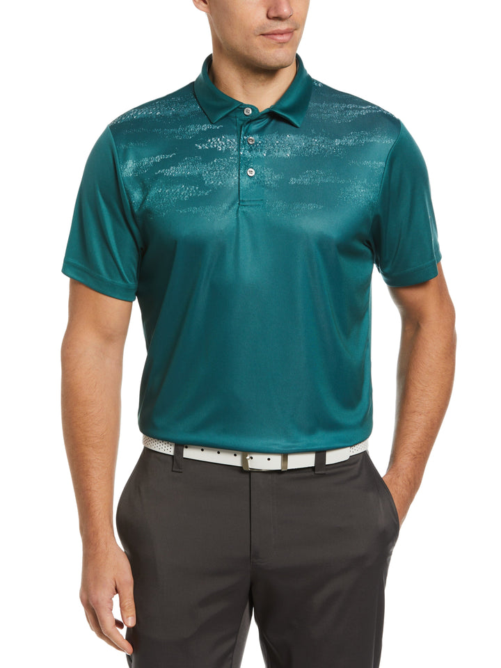 Terrain Texture Golf Polo (Green Heron) 