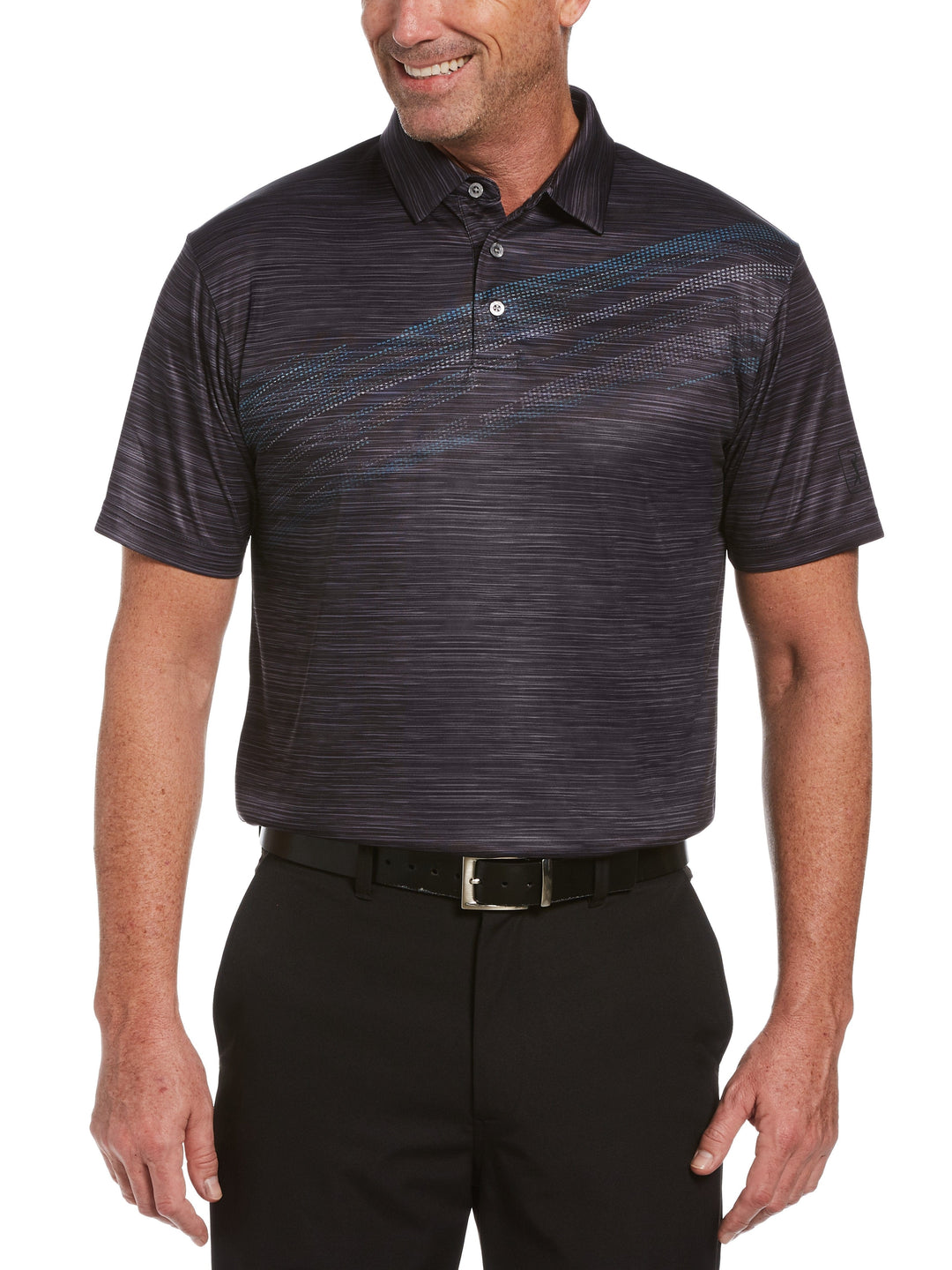 Men's Textured Print Golf Polo