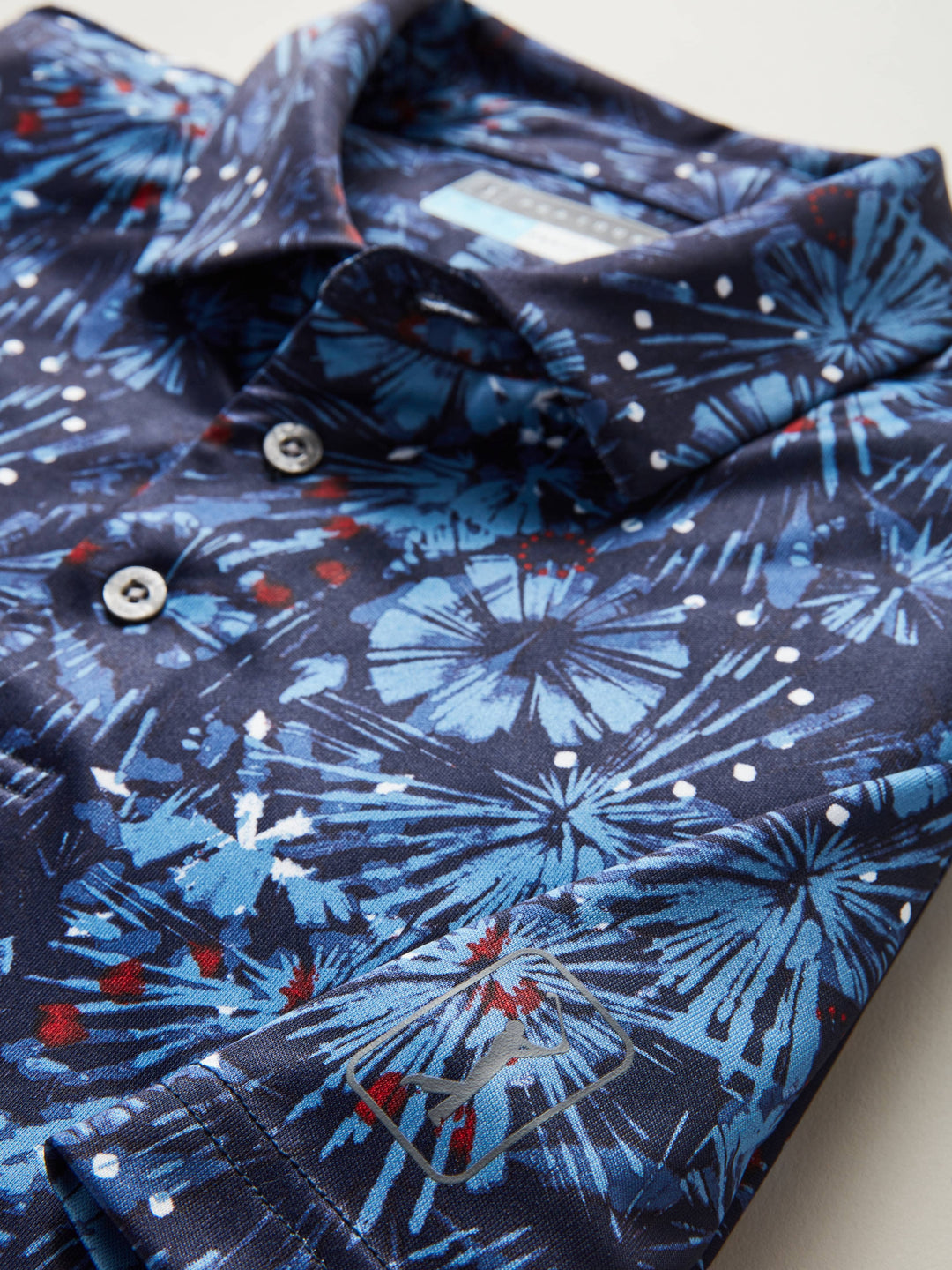 Men's Tie Dye Fireworks Print Golf Polo