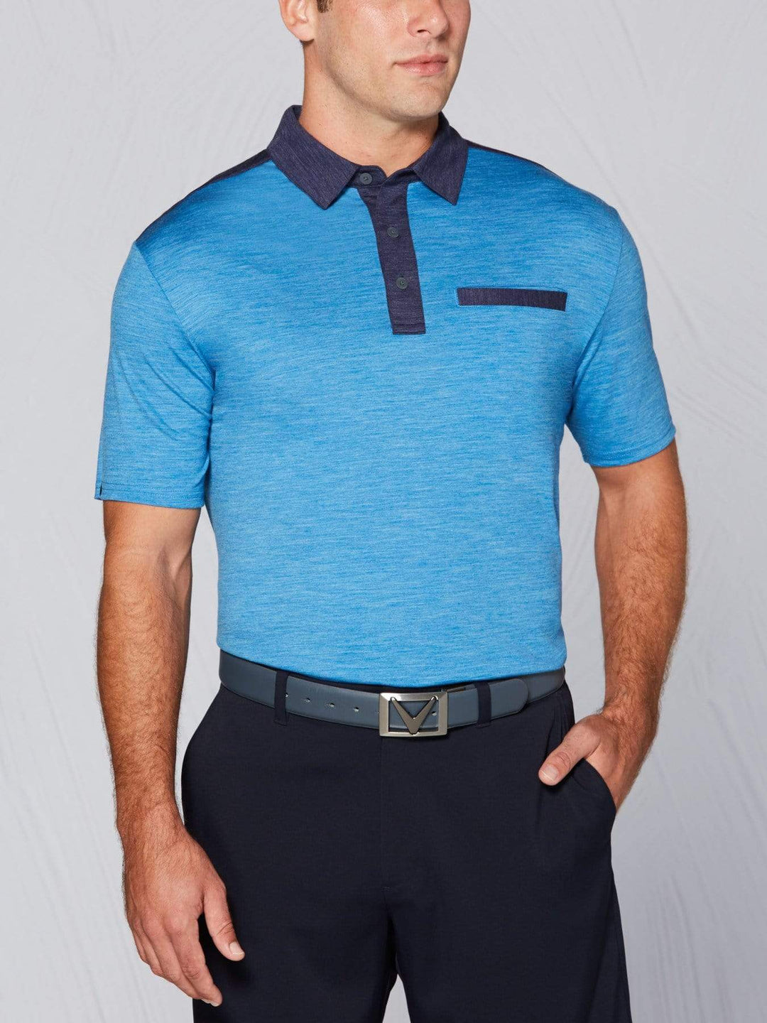Men's Tour Authentic Wool Blocked Heather Polo