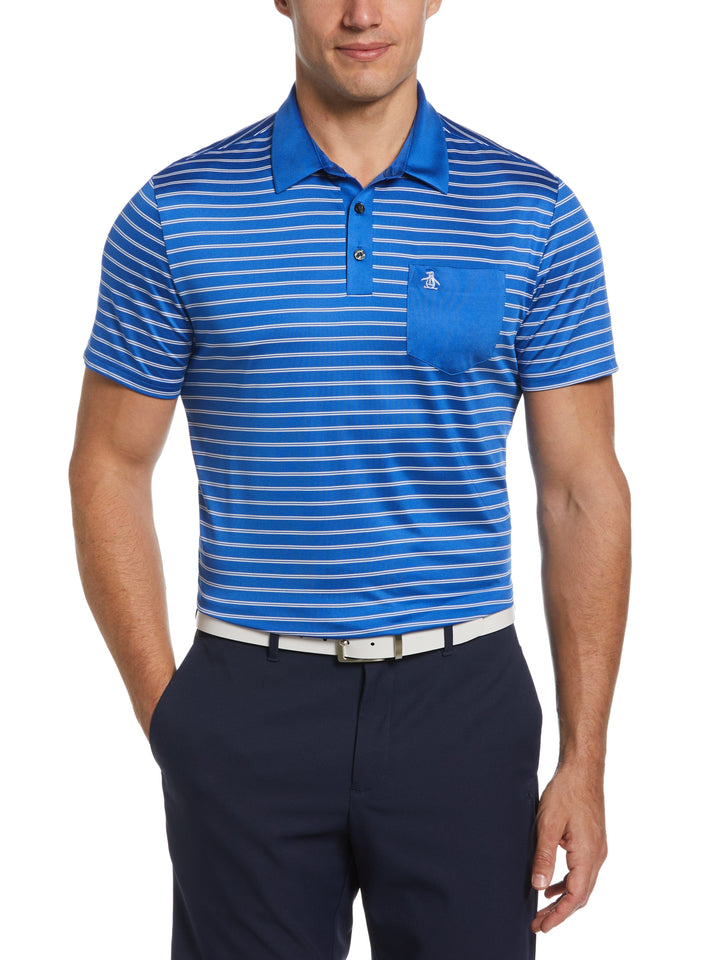 Two-Color Stripe Golf Polo (Blue Tattoo) 
