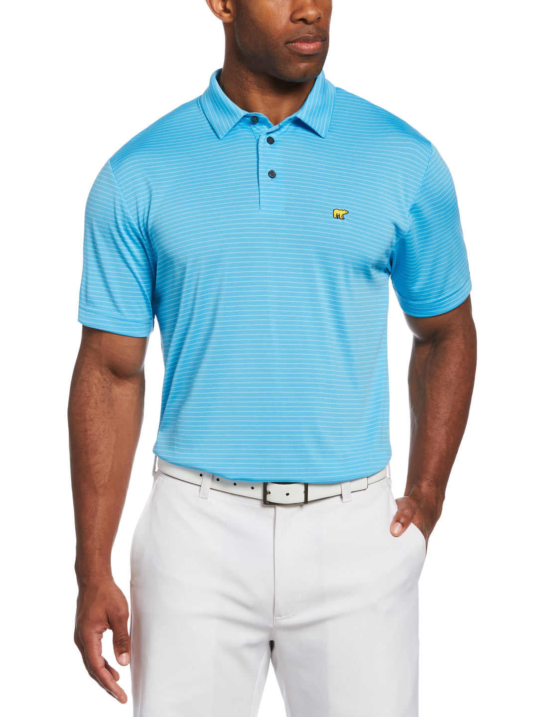 Two Color Stripe Golf Polo (Swim Cap) 