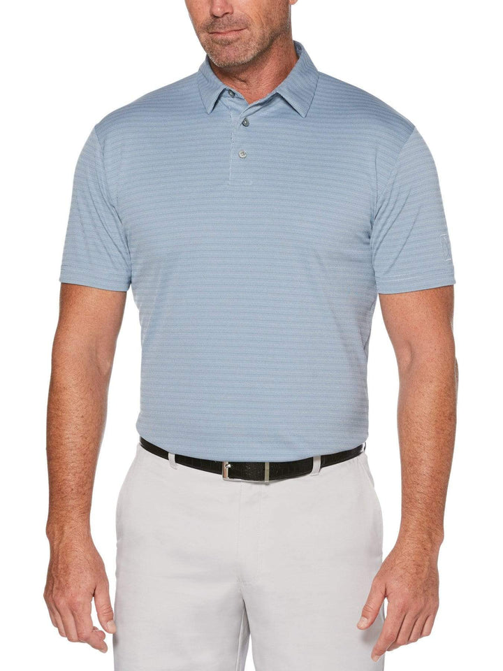 Men's Two Tone Horizontal Stripe Jacquard Polo
