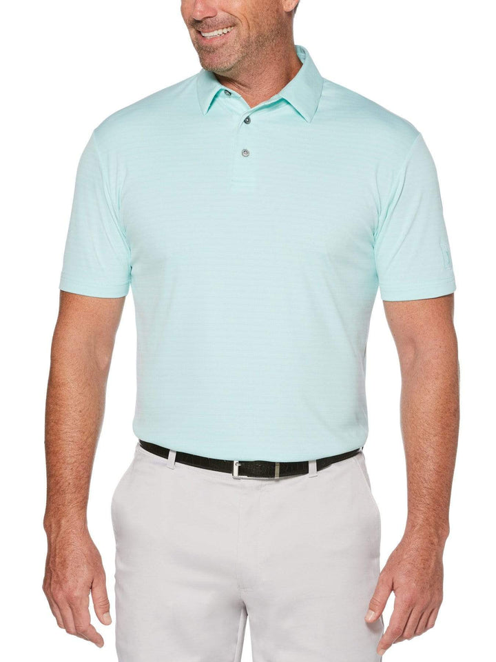Men's Two Tone Horizontal Stripe Jacquard Polo