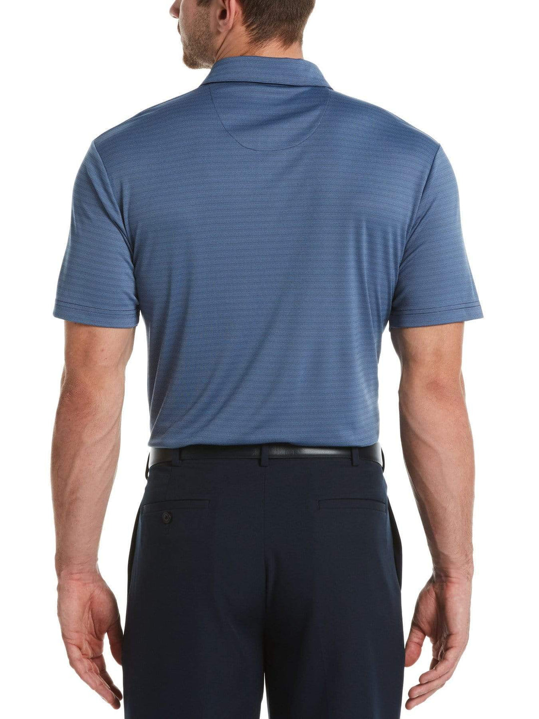 Men's Two Tone Horizontal Stripe Jacquard Polo