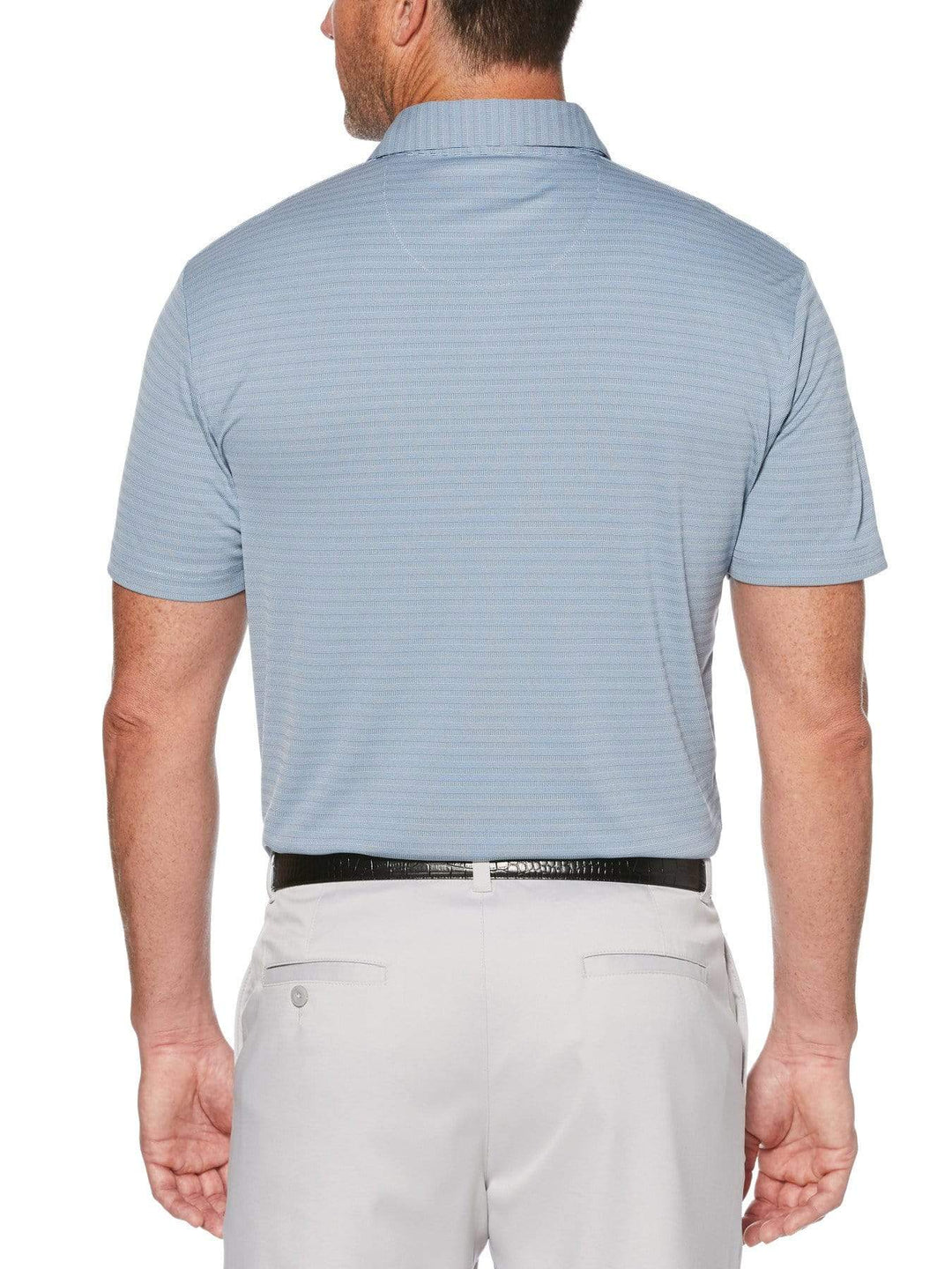 Men's Two Tone Horizontal Stripe Jacquard Polo