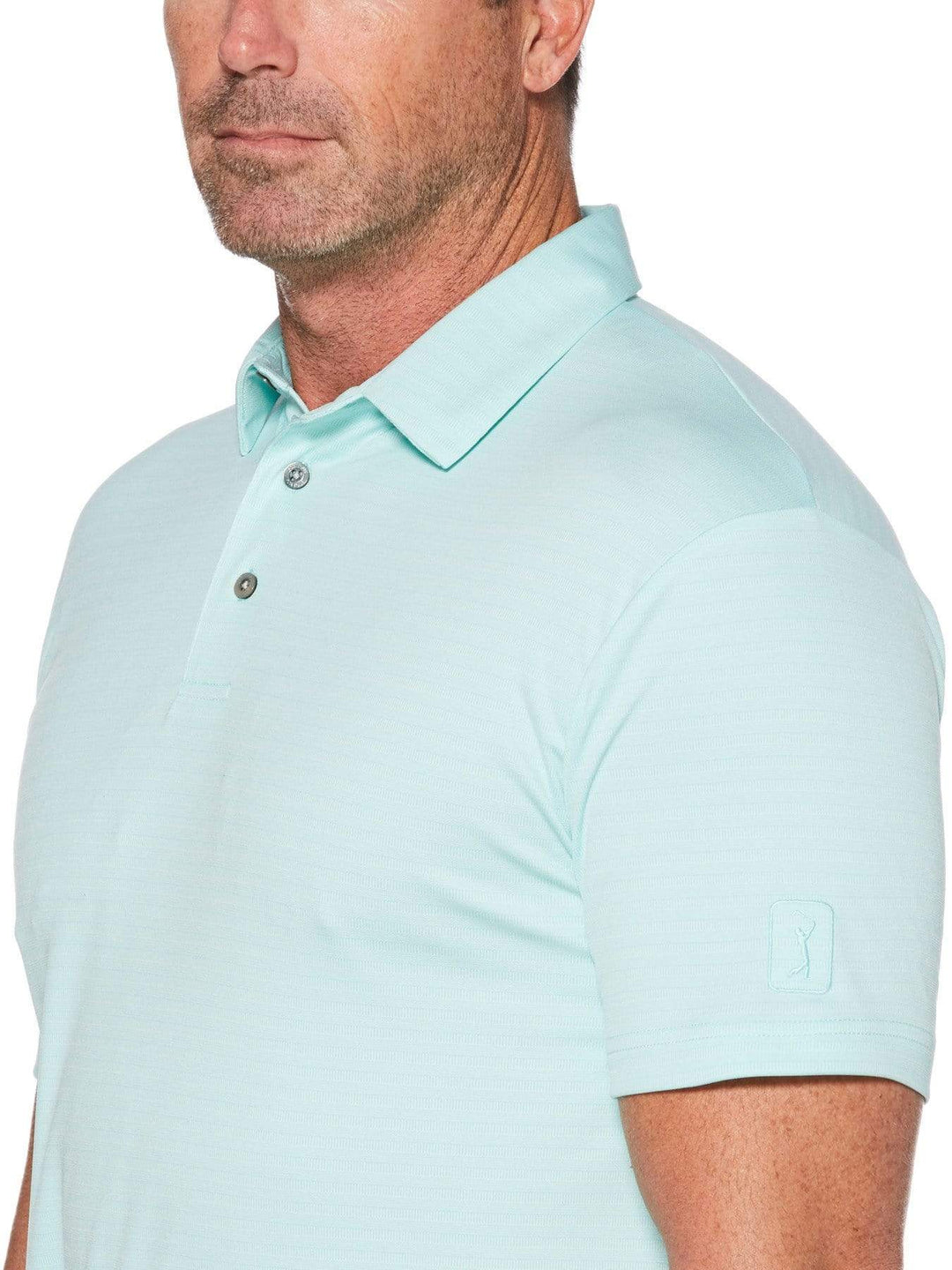 Men's Two Tone Horizontal Stripe Jacquard Polo