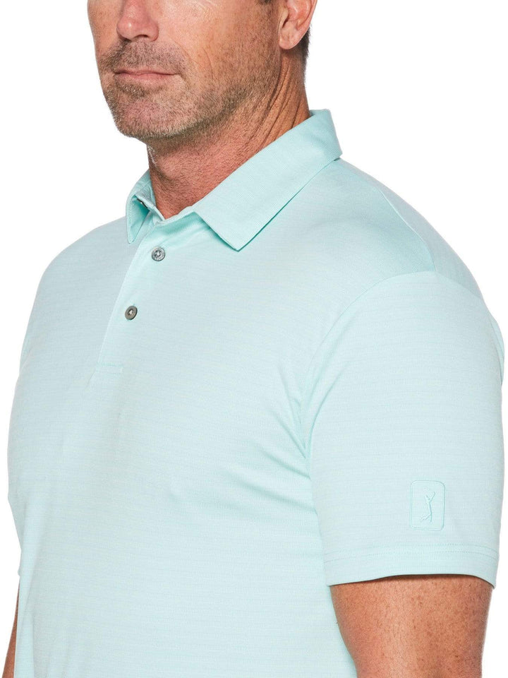Men's Two Tone Horizontal Stripe Jacquard Polo