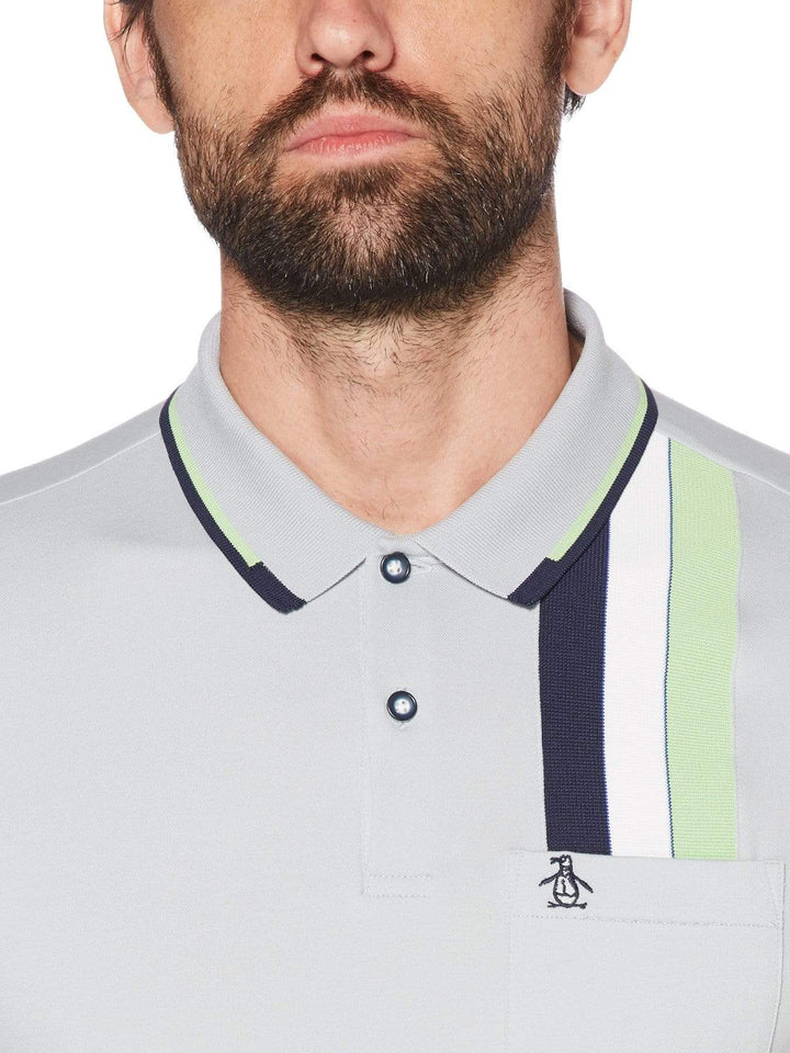 Men's Vertical Chest Stripe Golf Polo