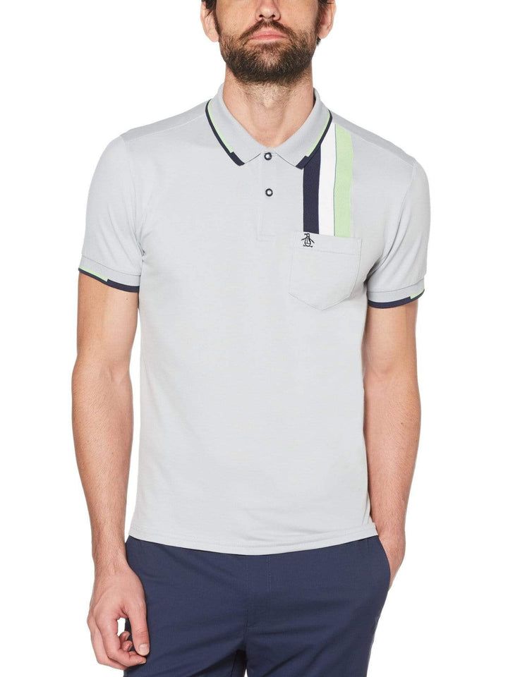Men's Vertical Chest Stripe Golf Polo