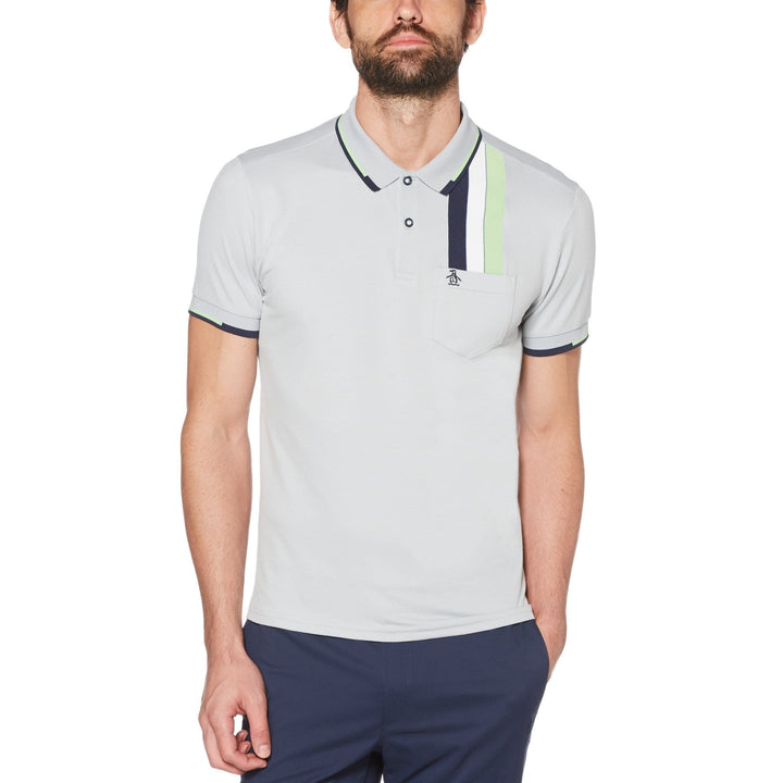 Men's Vertical Chest Stripe Golf Polo