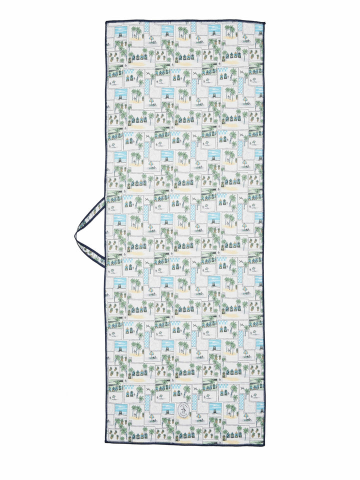 Tropical Postcard Waffle Towel (Bright White) 