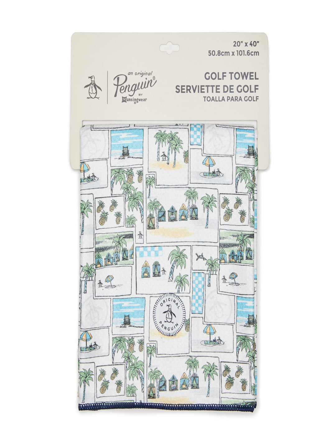 Tropical Postcard Waffle Towel (Bright White) 