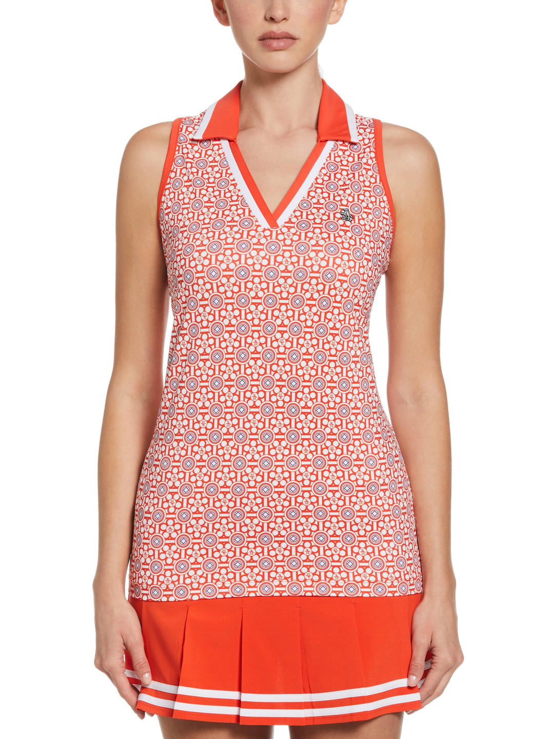 Womens Abstract Printed V-Neck Golf Top (Fiesta) 