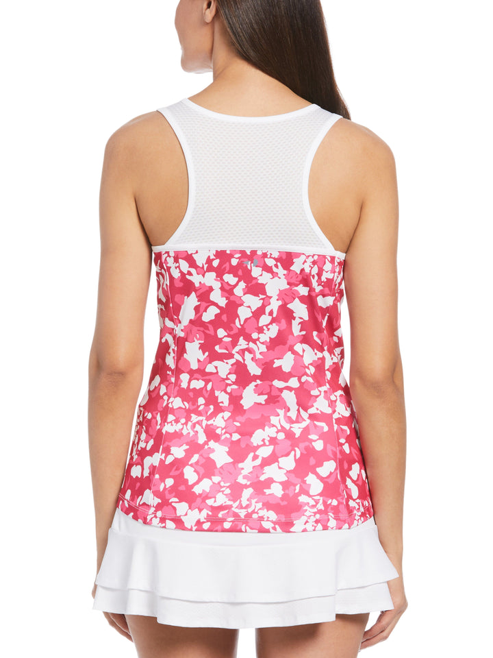 Women's Camo Floral Print Asymmetrical Tennis Tank