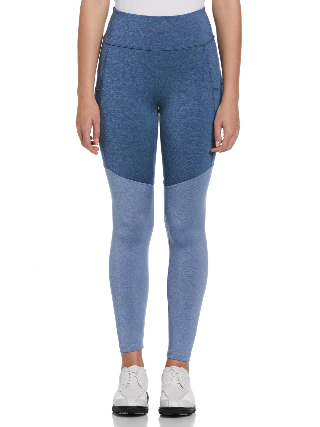 Color Block Golf Leggings (Blue Horizon Htr) 