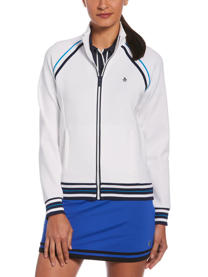 Contrast Piping Track Jacket (Bright White) 