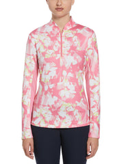 Floral Print Long Sleeve Golf Polo (Flowering Ginger) 