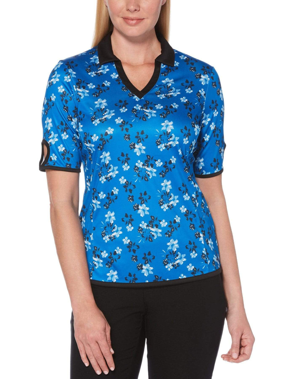 Women's Floral Print Shirt with Contrast Binding
