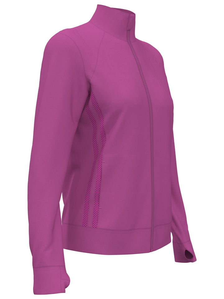Full Zip Golf Sweater (Purple Orchid) 