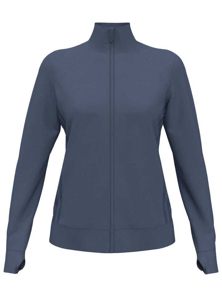 Full Zip Golf Sweater (Vintage Indigo Htr) 