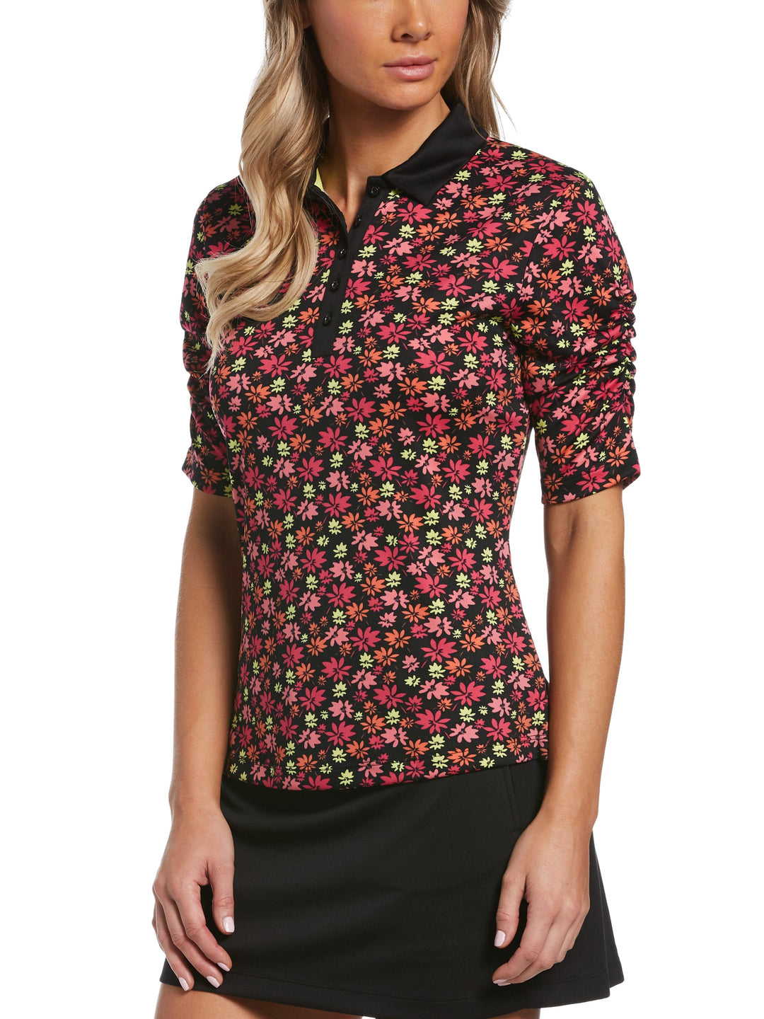 Women's Funfetti Floral Print Golf Polo