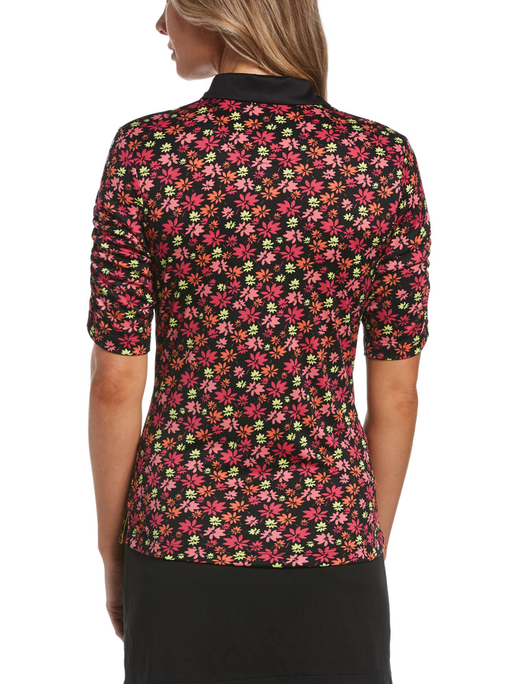 Women's Funfetti Floral Print Golf Polo