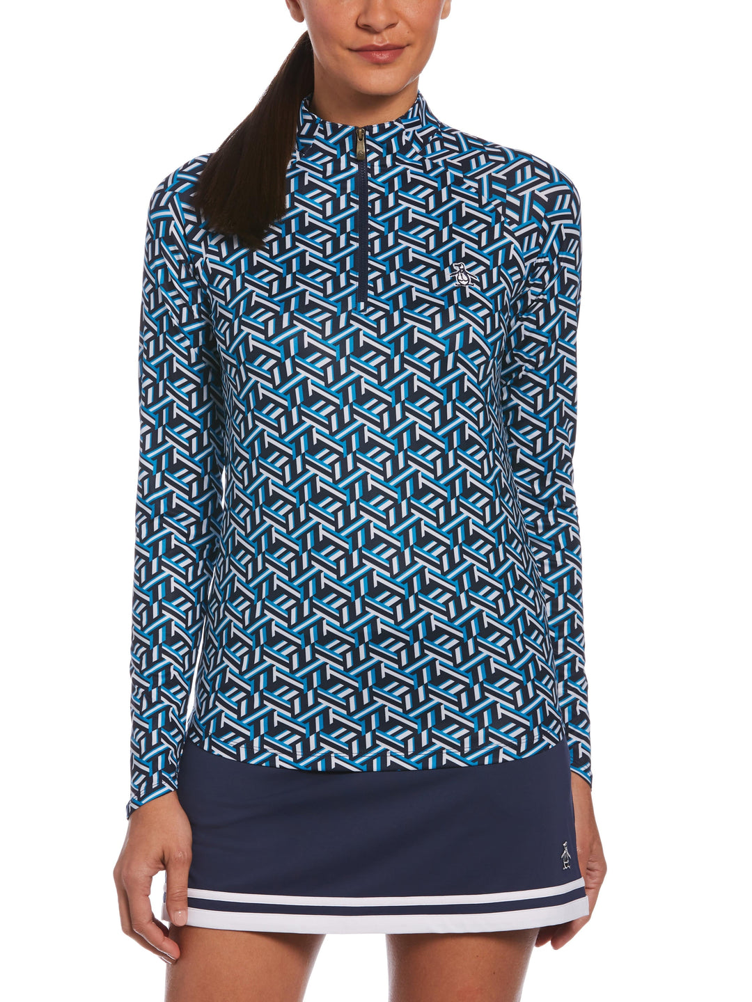 Geo Printed Sun Protection  (Black Iris) 
