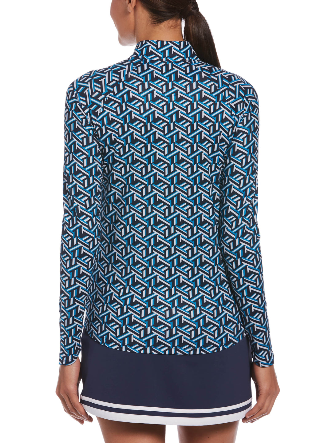 Geo Printed Sun Protection  (Black Iris) 