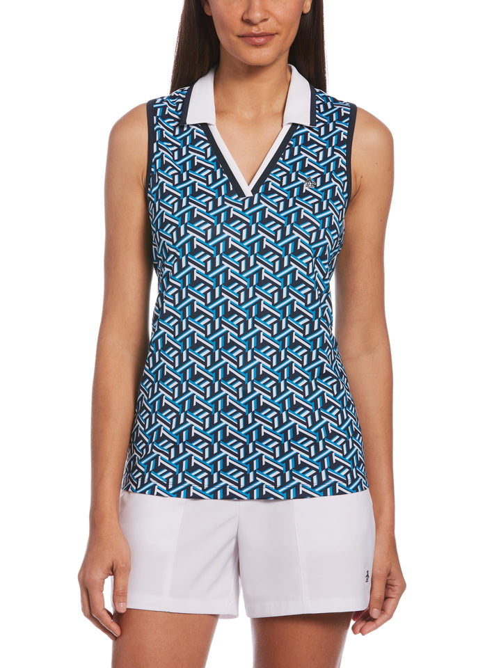 Geo Printed Tank (Black Iris) 