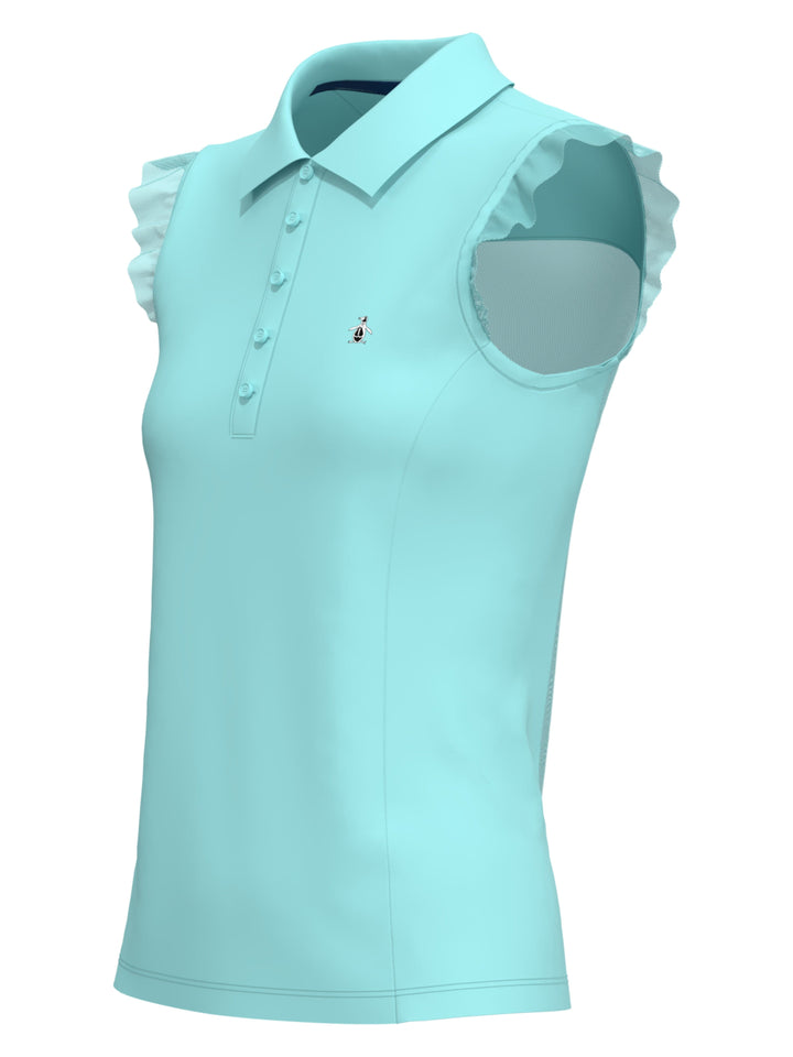 Women's Mesh Ruffle Golf Polo