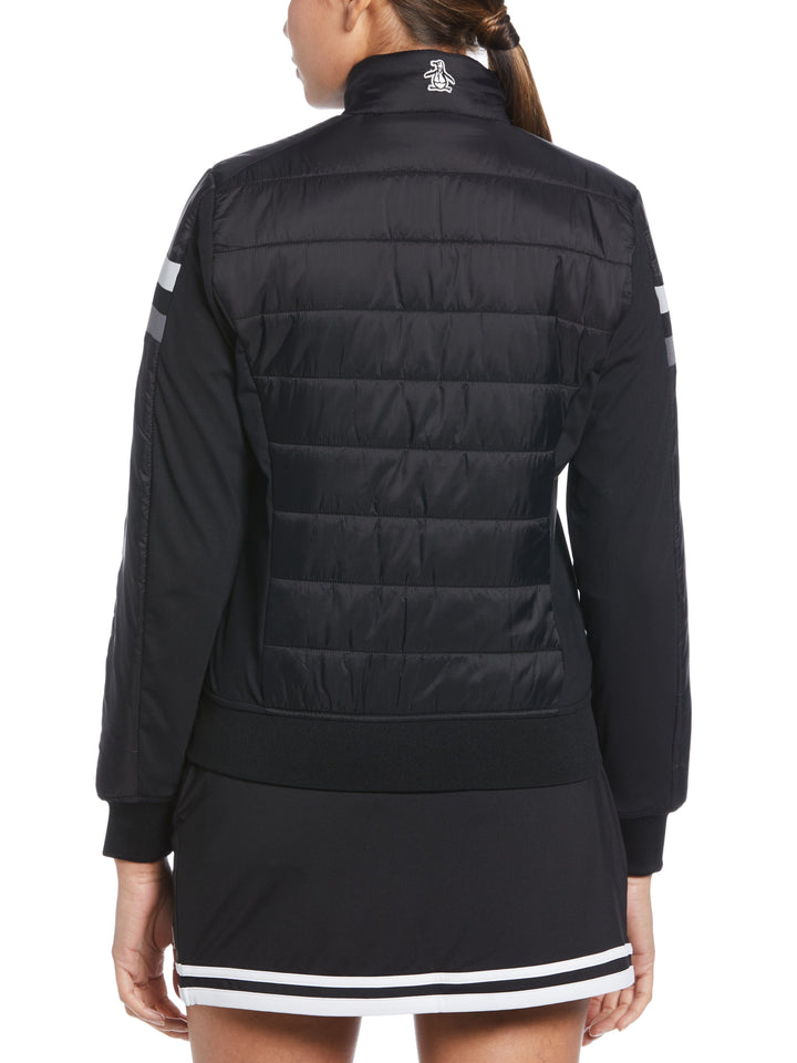 Mixed Media Puffer Golf Jacket (Caviar) 