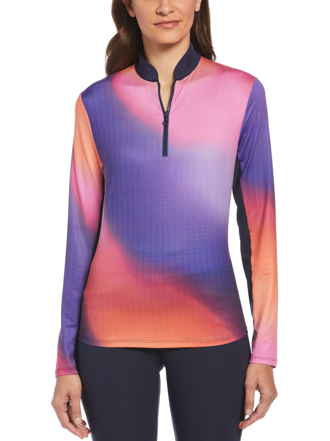 Solarized Print Sun Protection Golf Shirt (Peacoat) 