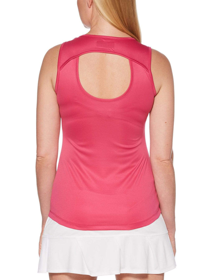 Women's Solid Keyhole Tennis Tank Top