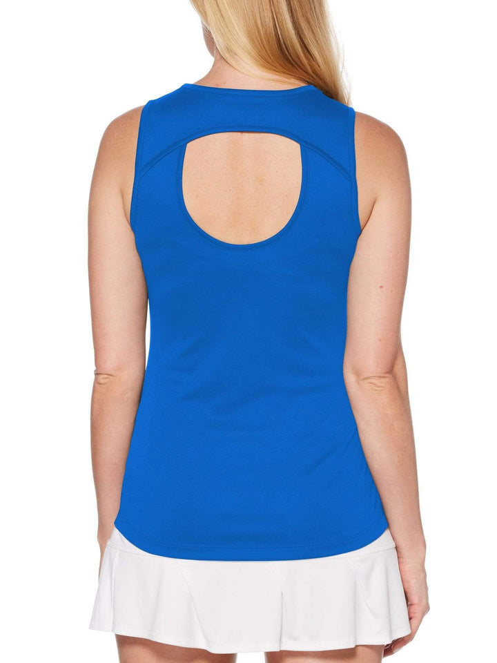 Women's Solid Keyhole Tennis Tank Top