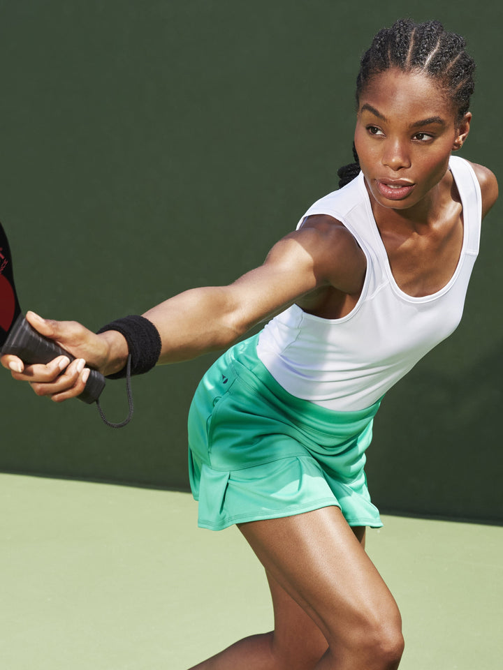 Women's Solid Keyhole Tennis Tank Top