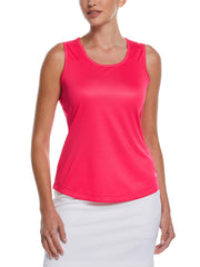 Solid Keyhole Tennis Tank Top (Hibiscus) 