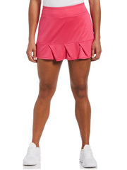 Women's Solid Tennis Skort with Ruffle Pleat Hem