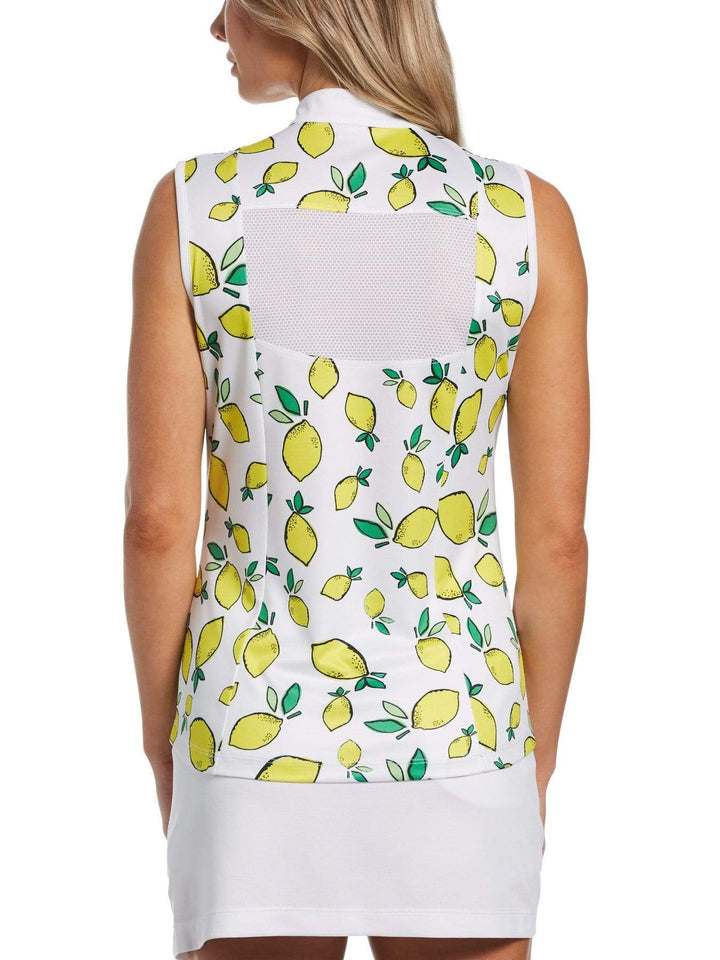 Women's Summer Lemon Print Quarter Zip Golf Shirt