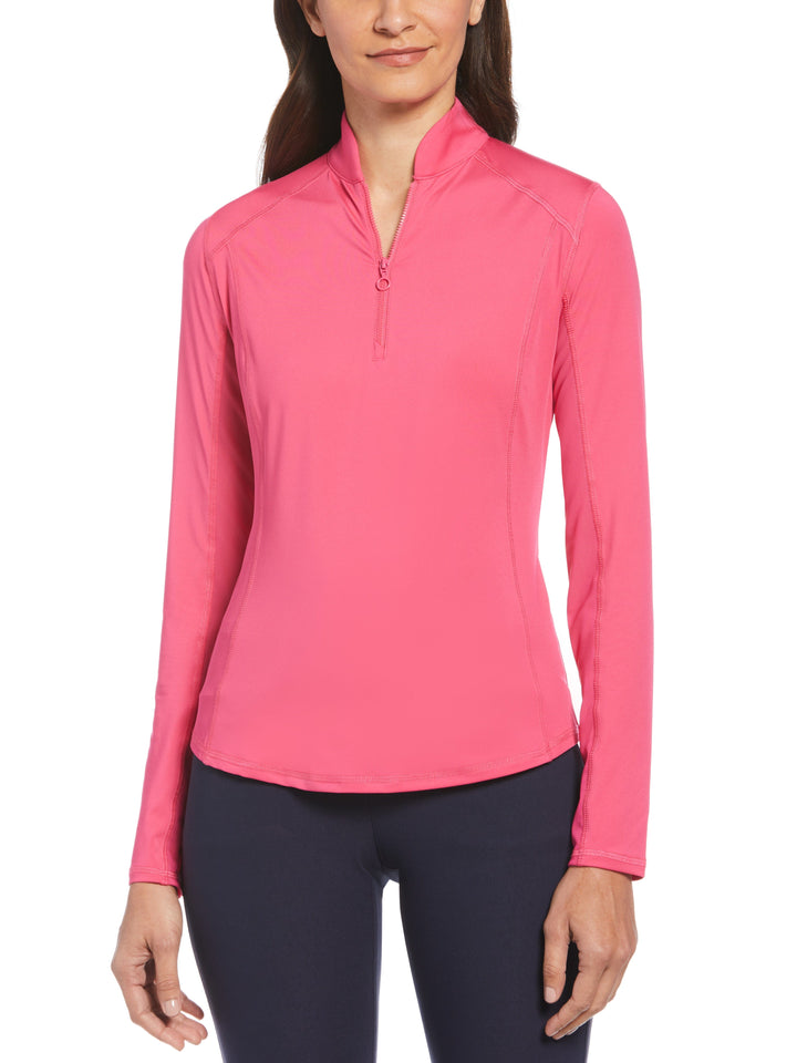 Women's Sun Protection Golf Shirt with Under Sleeve Mesh Panel