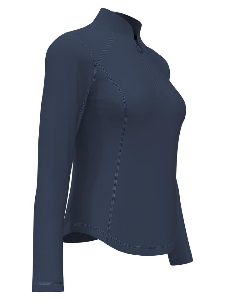 Sun Protection Golf Shirt with Under Sleeve Mesh Panel (Vintage Indigo) 